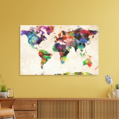 Weltkarte für städtisches Wasser Leinwanddruck (Insitu (Wohnzimmer))