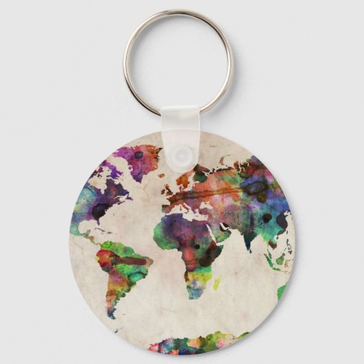 Weltkarte für städtisches Wasser Schlüsselanhänger (Vorderseite)