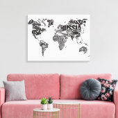 Weltkarte für Typografie Leinwanddruck (Insitu (Wohnzimmer))