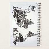 Weltkarte für Typografie Planer (Rückseite)