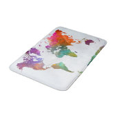 Weltkarte für Wasserfarbe Badematte (Schrägansicht)