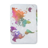 Weltkarte für Wasserfarbe Badematte (Vorderseite Vertikal)