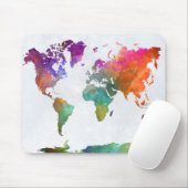 Weltkarte für Wasserfarbe Mousepad (Mit Mouse)