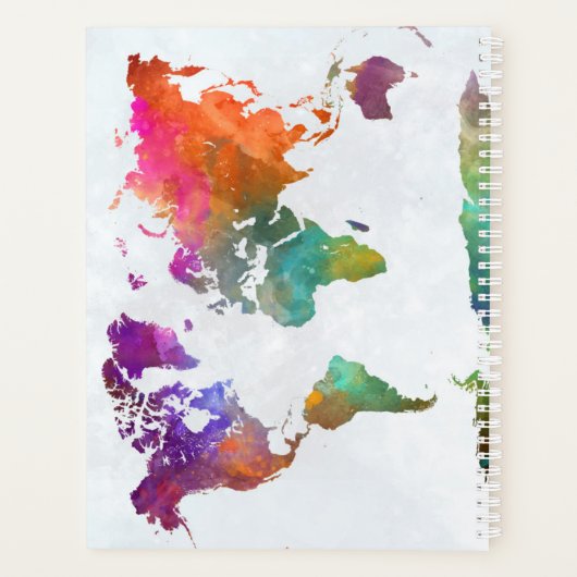 Weltkarte für Wasserfarbe Planer (Rückseite)