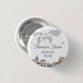 Weltkarte für werdende Mütter Luftfahrt Baby Showe Button (Vorne & Hinten)