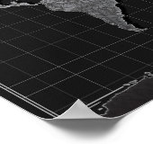 Weltkarte Galaxie schwarz-weiß 4 Poster (Ecke)