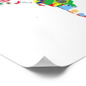 Weltkarte gefüllt mit Flaggen-Poster Poster (Ecke)