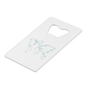 Weltkarte Geldbeutel Flaschenöffner (Vorderseite Schrägansicht)