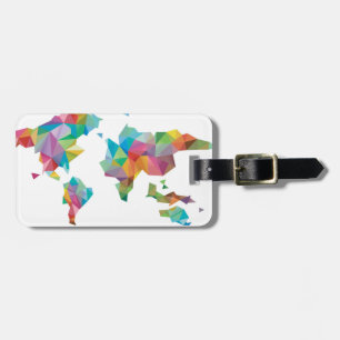Weltkarte gemacht von den geometrischen Formen Gepäckanhänger