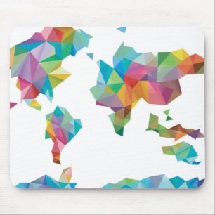 Weltkarte gemacht von den geometrischen Formen Mousepad
