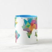 Weltkarte gemacht von den geometrischen Formen Tasse (Zentrum)