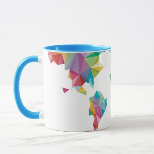 Weltkarte gemacht von den geometrischen Formen Tasse (Links)