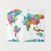 Weltkarte gemacht von den geometrischen Formen Wandteppich (Vorderseite (Horizontal))