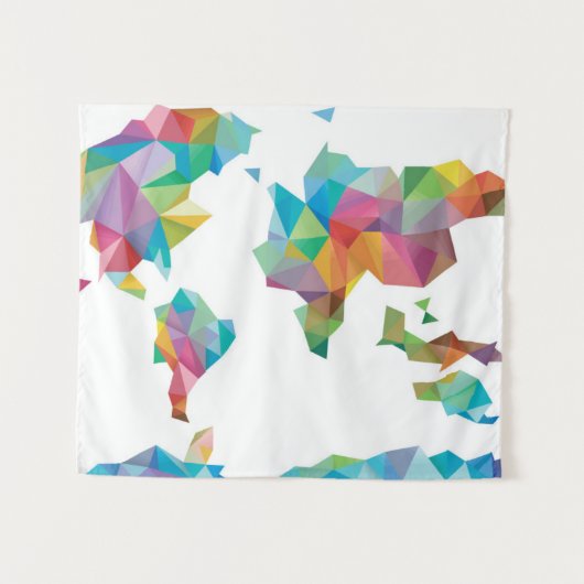 Weltkarte gemacht von den geometrischen Formen Wandteppich (Vorderseite (Horizontal))