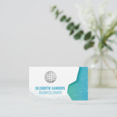 Weltkarte | Geometrisch Visitenkarte (Stehend Vorderseite)