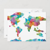 Weltkarte geometrischer Formen Postkarte (Vorne/Hinten)