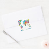 Weltkarte geometrischer Formen Quadratischer Aufkleber (Umschlag)