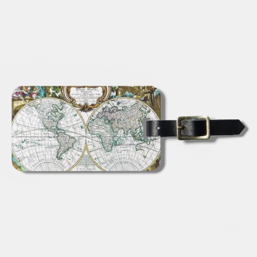 Weltkarte Gepäckanhänger (Vorderseite horizontal)