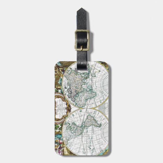 Weltkarte Gepäckanhänger (Vorderseite vertikal)