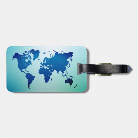 Weltkarte Gepäckanhänger (Rückseite horizontal)