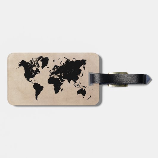 Weltkarte Gepäckanhänger (Rückseite horizontal)