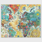 Weltkarte  geschenkpapier (Flach)