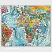 Weltkarte  geschenkpapier (Flach)