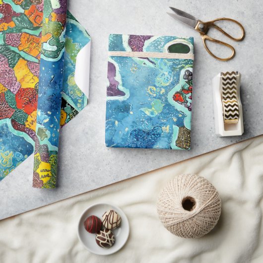 Weltkarte geschenkpapier (Kunsthandwerk)