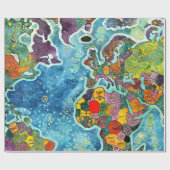 Weltkarte  geschenkpapier (Flach)