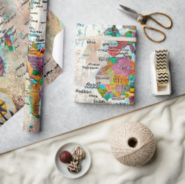 Weltkarte  geschenkpapier