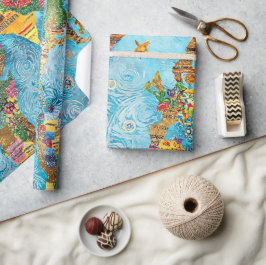 Weltkarte  geschenkpapier
