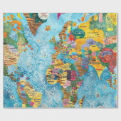 Weltkarte geschenkpapier (Flach)