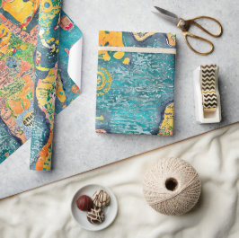 Weltkarte  geschenkpapier