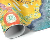 Weltkarte  geschenkpapier (Rolleneckpunkt)