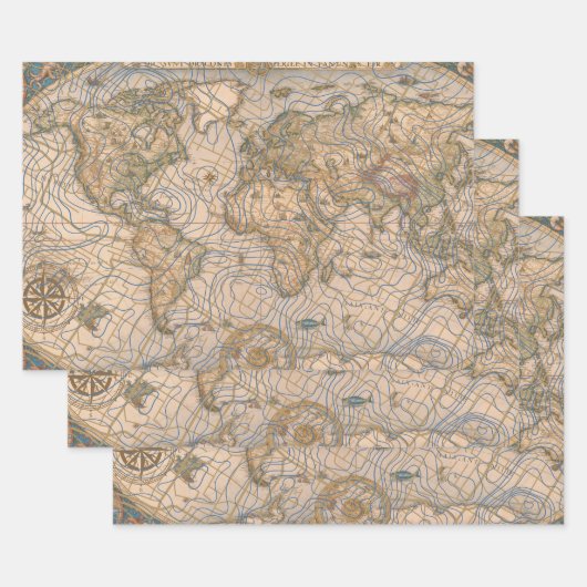 Weltkarte Geschenkpapier Set (Set)