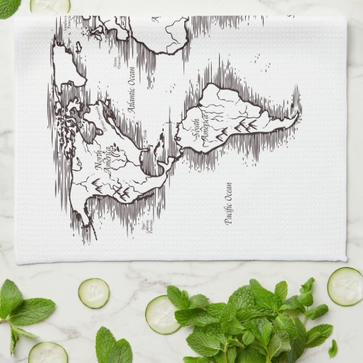 Weltkarte Geschirrtuch (Gefaltet)