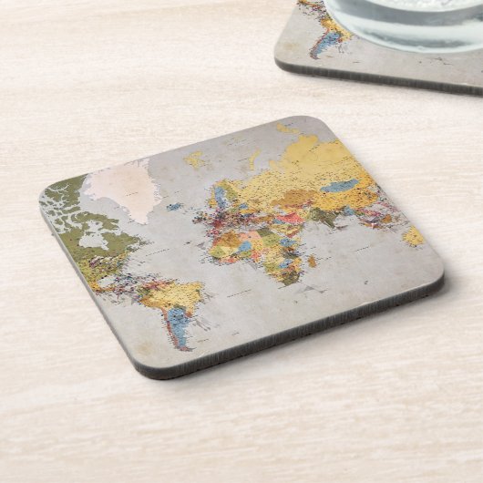 Weltkarte Getränkeuntersetzer (Linke Seite)