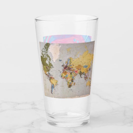 Weltkarte Glas (Vorderseite)
