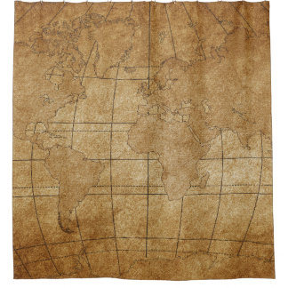 Weltkarte: Global Exploration Guide Duschvorhang