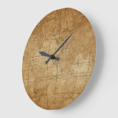 Weltkarte: Global Exploration Guide Große Wanduhr (Winkel)