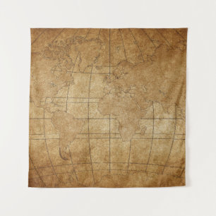 Weltkarte: Global Exploration Guide Wandteppich