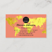 Weltkarte Globale Karte Globe Karte Lachs Gold-Log (Rückseite)