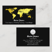 Weltkarte Globe Karte Schwarzes Gold-Logo (Vorne/Hinten)