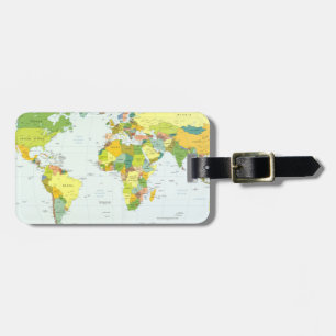 Weltkarte Globus Länderatlas Gepäckanhänger