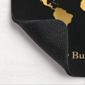 Weltkarte Gold/Schwarz Mousepad (Ecke)