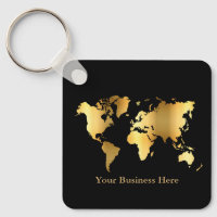 Weltkarte Gold/Schwarz