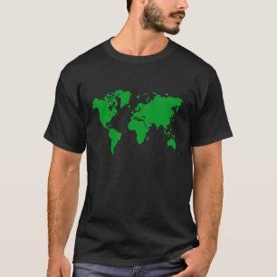 Weltkarte - Gras-Grün T-Shirt