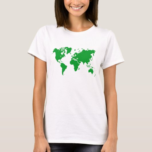 Weltkarte - Grass Green T-Shirt (Vorderseite)