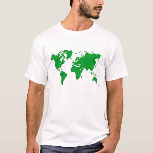 Weltkarte - Grass Green T-Shirt (Vorderseite)