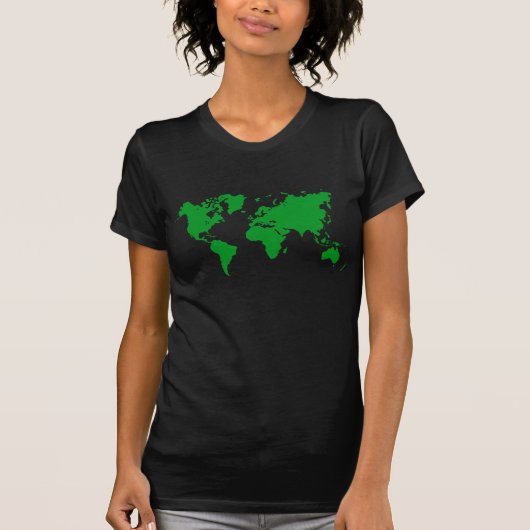 Weltkarte - Grass Green T-Shirt (Vorderseite)